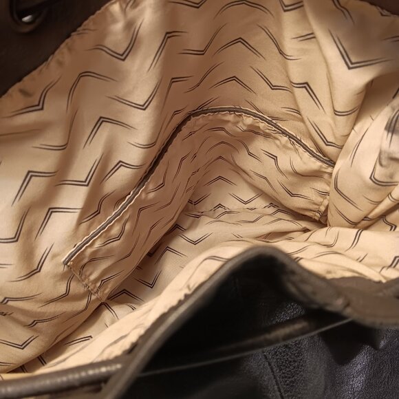 Moda Luxe black faux leather studded with tassel shoulder sling hobo bag purse - Picture 9 of 13